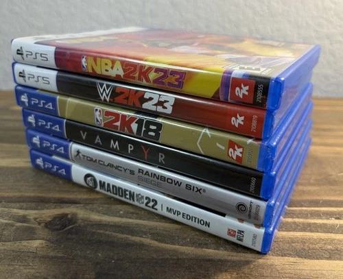 Sony PlayStation PS4 PS5 Game Lot: W2K23 2K18 2K23 Rainbow Six Madden 22 Vampyr