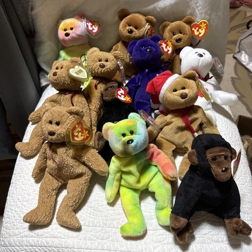 vintage lot Of 12  ty beanie babies