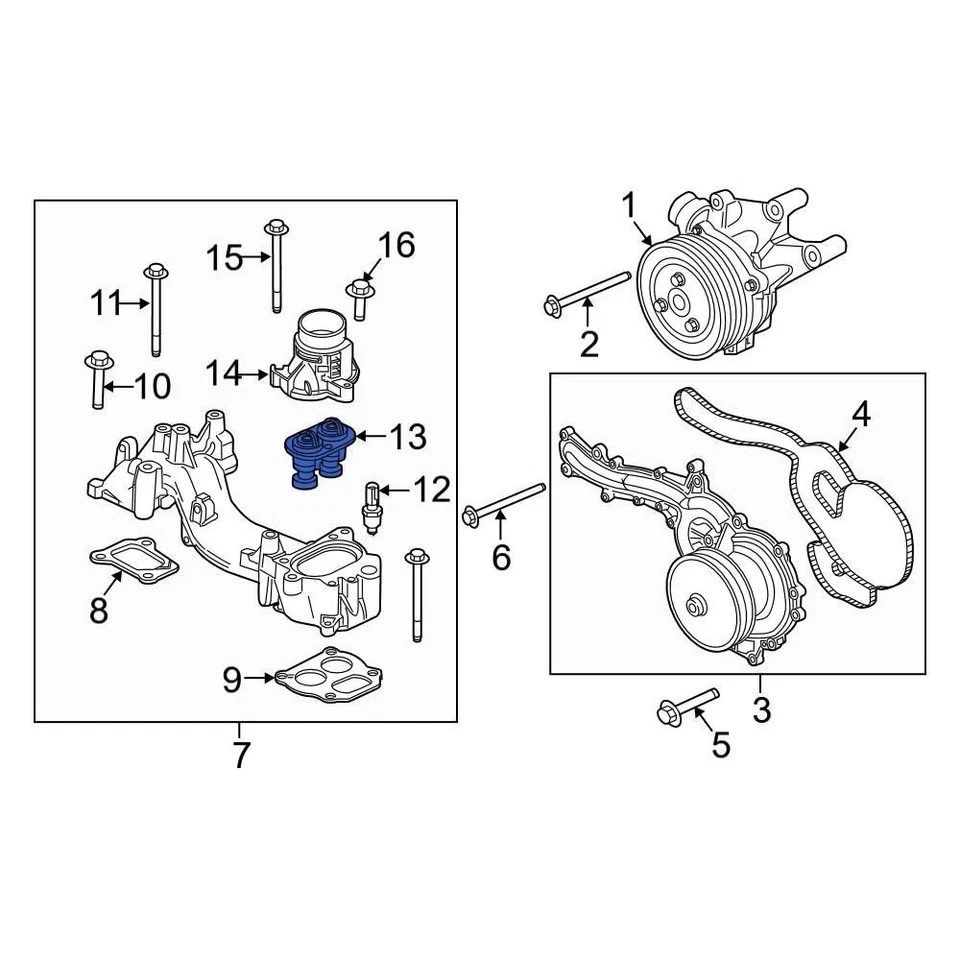 For Ford F-250 Super Duty 2017-2022 Ford HC3Z8575C Engine Coolant Thermostat Foto 2 de 4
