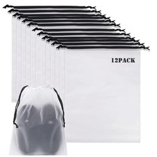 12pcs Transparent Shoe Bags for Travel 11.8in X 15.7in 11.8 x 15.7 inch Clear