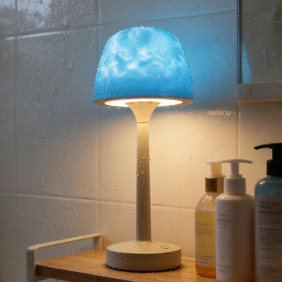 Cordless Waterproof Shower Lamp with 16 Color Ocean Wave Projector & Remote