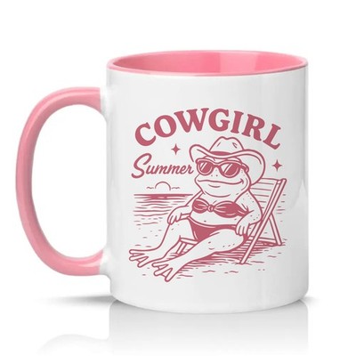 Cowgirl Sommer Damen 11 Unzen Keramiktasse Retro Frosch Summer Vibes Geschenk für sie