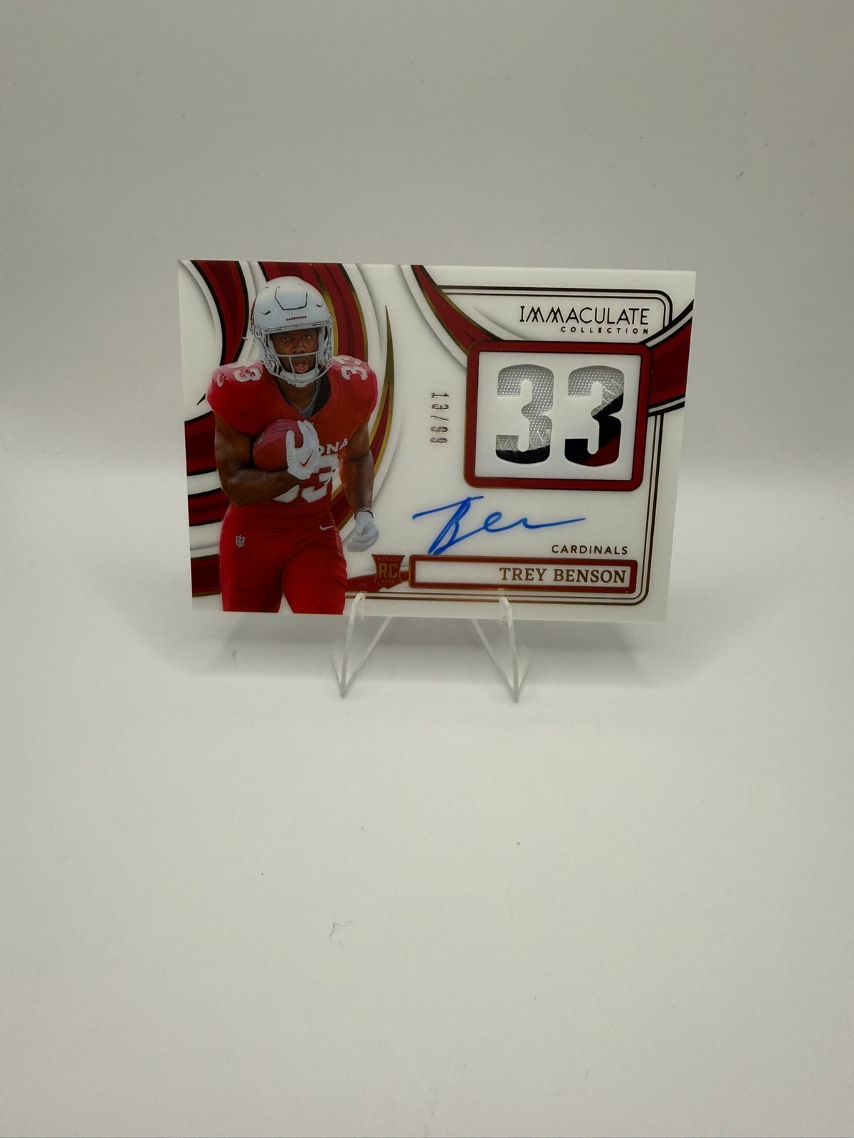 2024 Panini Immaculate - Trey Benson Numbers Patch Auto /99 #NRPA-TBN On Card