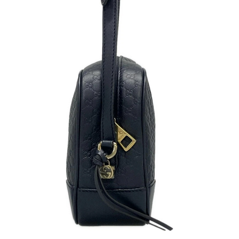 Auth GUCCI Brie/Micro Guccissima 449413 Dark Navy Leather Shoulder Bag - Изображение 2 из 4