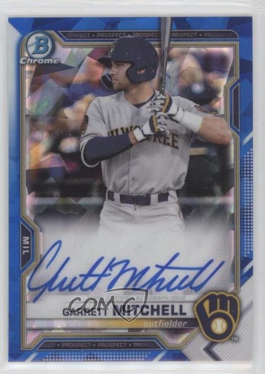 2021 Bowman Sapphire Edition Chrome Prospects Garrett Mitchell #BSPA-GM Auto ya6