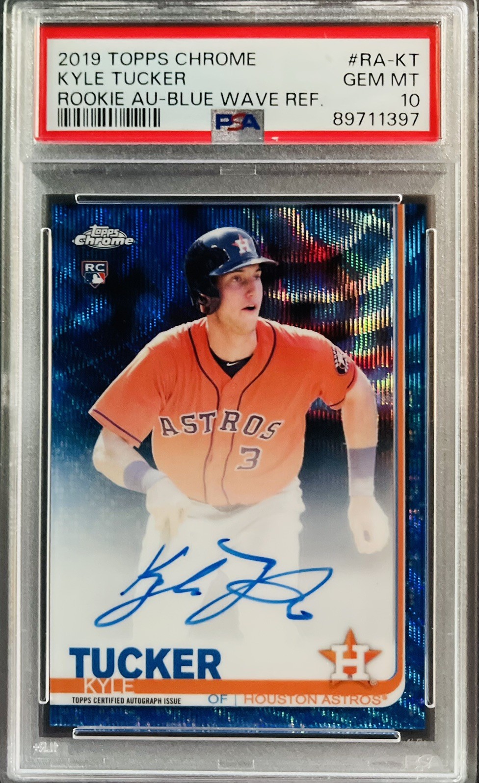 2019 Topps Chrome Kyle Tucker Blue Wave Refractor Auto 087/150 PSA 10 RC Low Pop