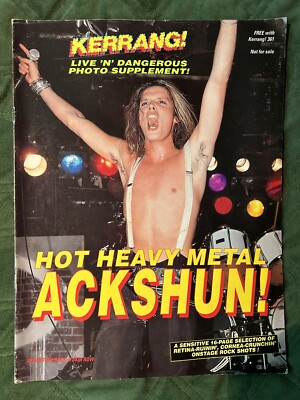 KERRANG U.K. Metal Magazine Hot Heavy Metal Ackshun Full color Photos Crue 1991