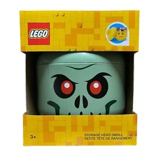 Lego SMALL Green Skeleton Zombie Storage Head Container NEW Halloween Decor