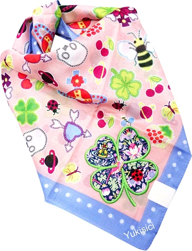 Vivienne Westwood Vintage Handkerchief Orb Skull Bee Lucky Clover Applique 50cm
