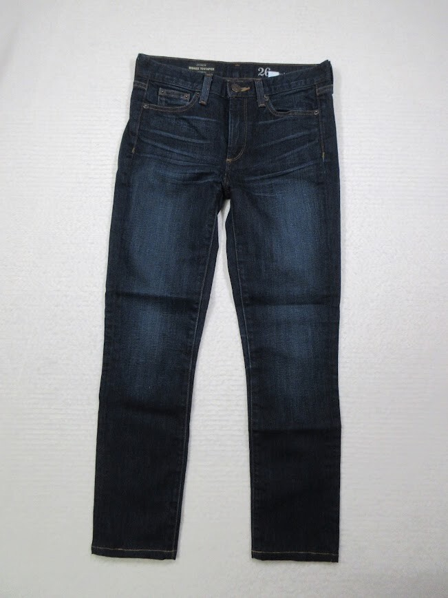 J CREW Jeans Women's 26 R Dark Blue 9" Mid-rise toothpick EUC