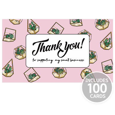 Thank You Cards Small Business (3.5 x 2 Inches - 100 pcs, 300GSM) by Modern 5th
