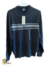 New Mens DOCKERS Black Comfort Touch Crewneck Knit Sweater Size S