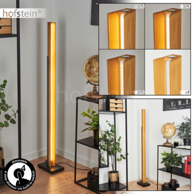 LED Steh Leuchten Wohn Schlaf Raum Beleuchtung Boden Stand Lampen dimmbar Holz