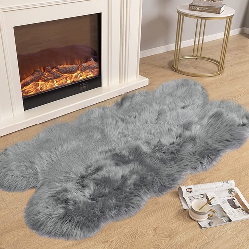 Latepis Faux Fur Sheepskin Area Rugs Soft Shaggy Carpet for Living Room Bedroom - Picture 158 of 219
