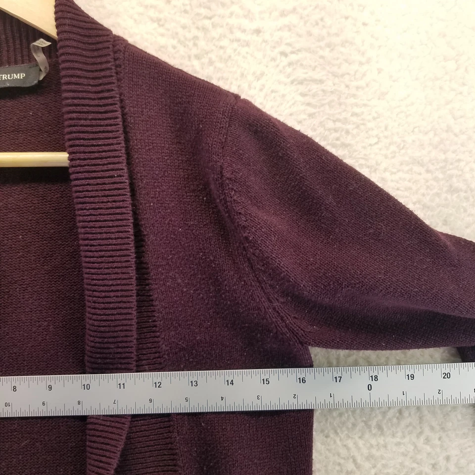 Cárdigan abierto púrpura Ivanka Trump para mujer pequeño S cremallera mezcla de algodón elástico Foto 2 de 4