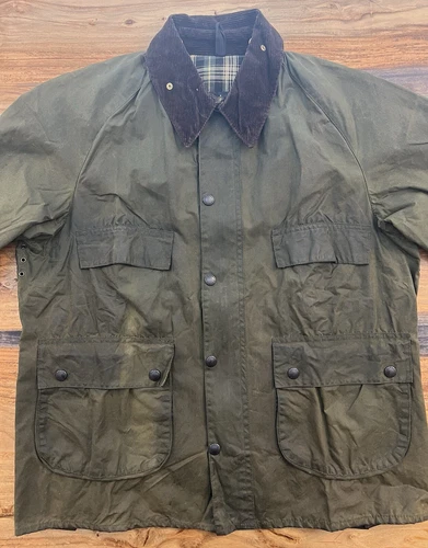 Vintage Green 4 Pocket Barbour Bedale Cotton Waxed Jacket England