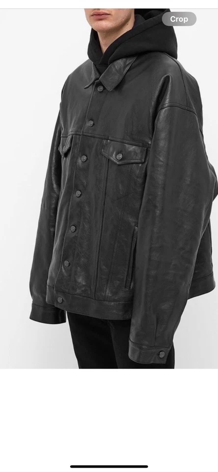 Balenciaga Men’s Oversized Tracker Leather Jacket. M. $4990