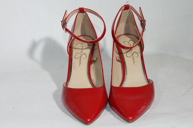 jessica simpson red peep toe heels