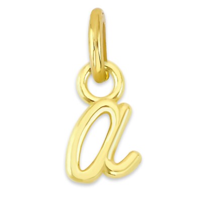 Solid Gold Lowercase Initial Charm in 10k or 14k, Tiny Letter Charm for Bracelet