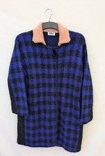 Sonia Rykiel Cardigan Jacket Womens Small Wool Mohair Check Collar Oversized Top