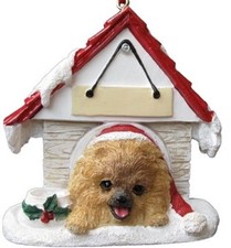 Pomeranian Doghouse magnet on back Ornament PERSONALIZED FREE 