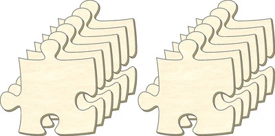 Blanko Puzzle unendlich, Größe L, Set 12 Teile, Puzzleteile aus Holz, Bemalen - Bild 1 von 2