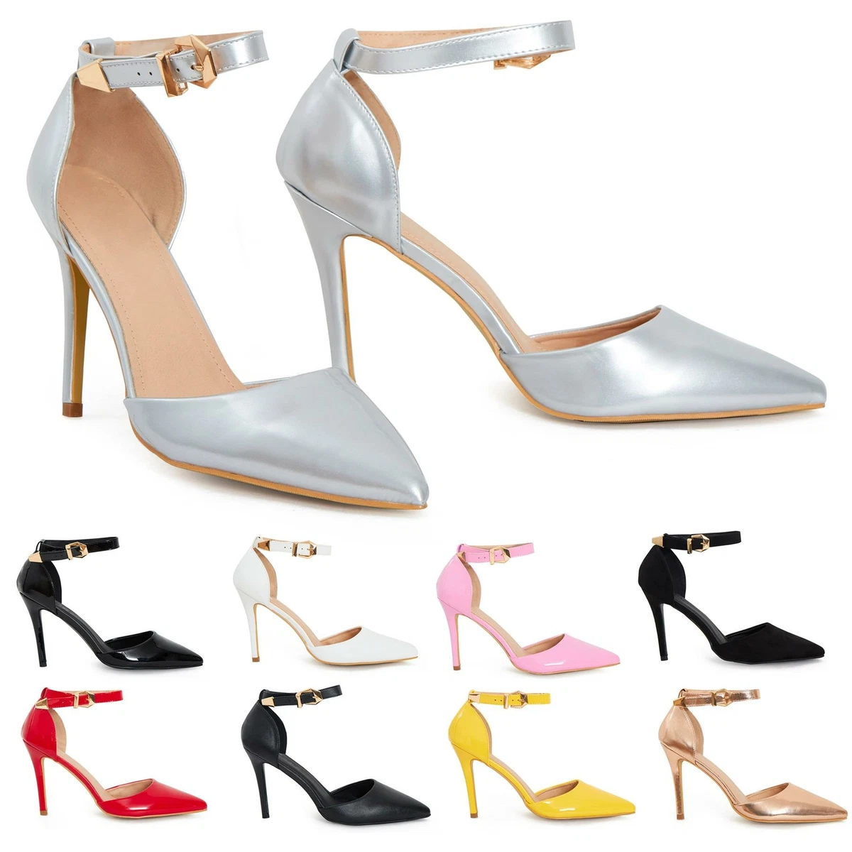 White court shoes store with ankle strap
