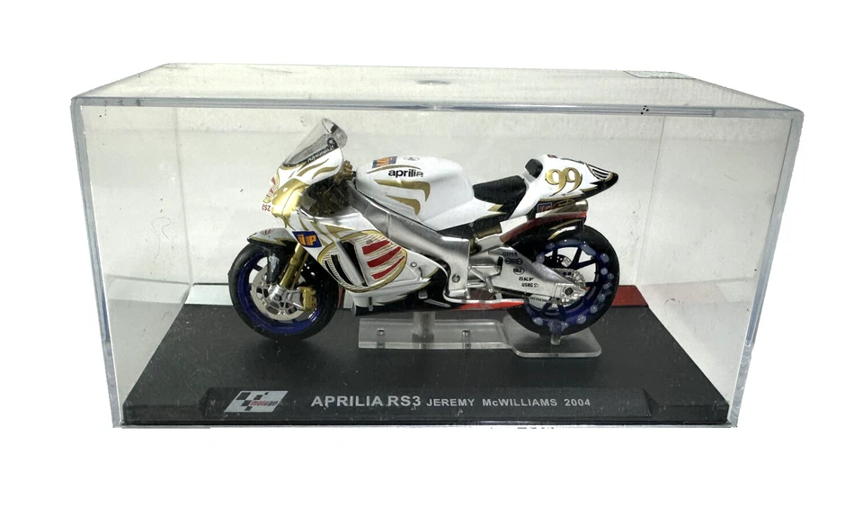 MODELLINO MOTO DIECAST APRILIA RS3 JEREMY McWILLIAMS 2004 1/24 - Immagine 2 di 4