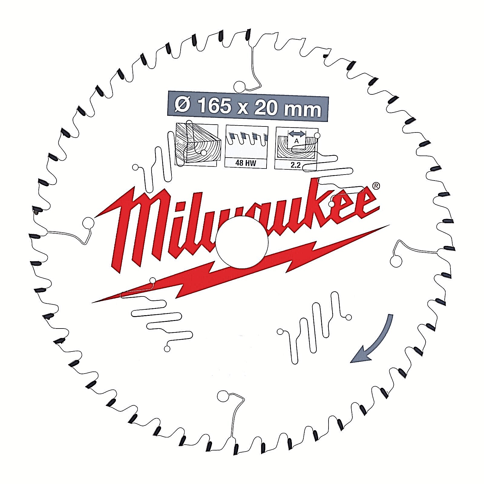 Milwaukee Circular Saw Blade Handheld Non Stick Anti Vibration Tungsten