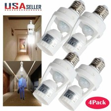 4 PCS E27 PIR Infrared Motion Sensor LED Light Dimmable Lamp Bulb Holder Socket