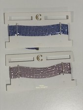 Holographic Fashion Choker Set Of 2 Pink Blue - NEW
