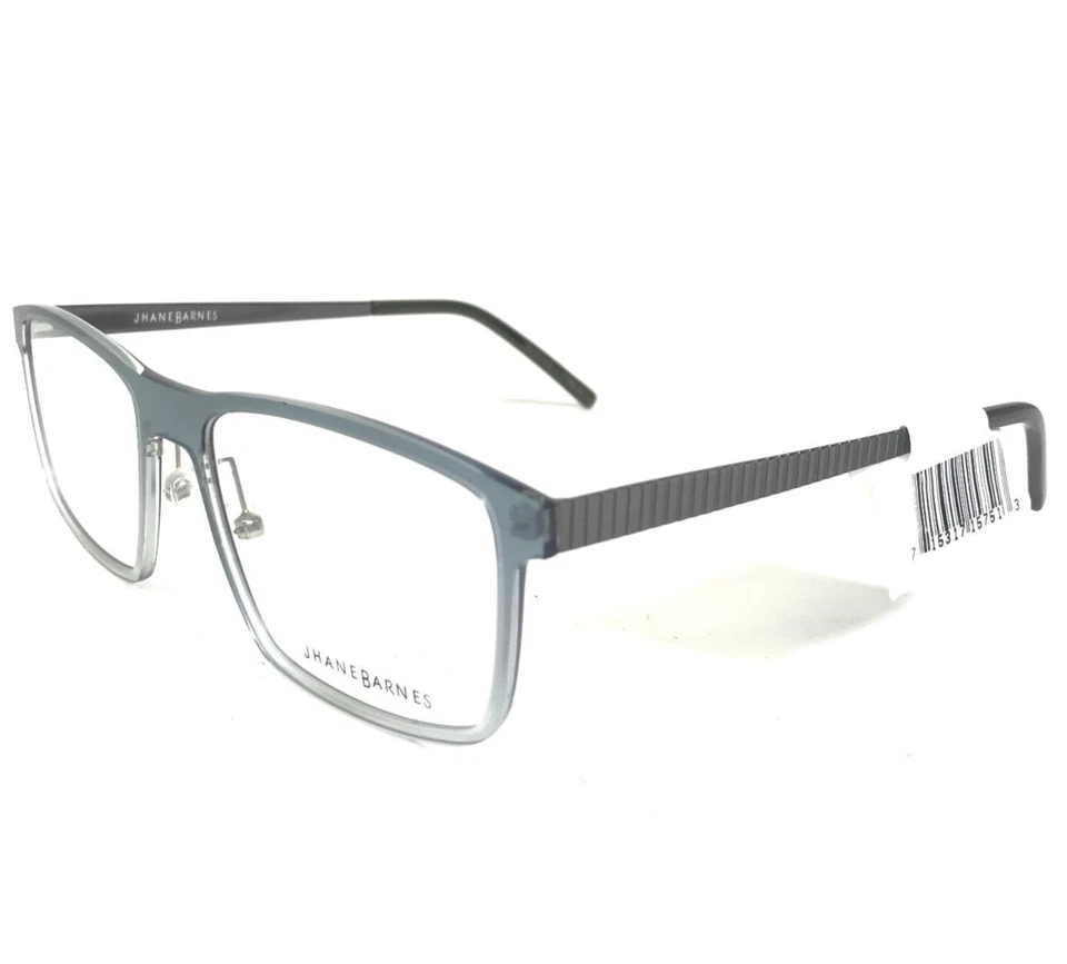 Jhane Barnes Eyeglasses Frames Planar BL Clear Gray Square Full Rim 55-18-145 - Image 4 of 4