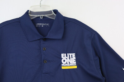 Elite One Hundred Nike Golf Dri-Fit Polo Shirt Men's Large Navy