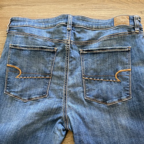 American Eagle Womens Jeans Size 18 Long Hi-Rise Jegging Crop Stretch Repair - Picture 3 of 16