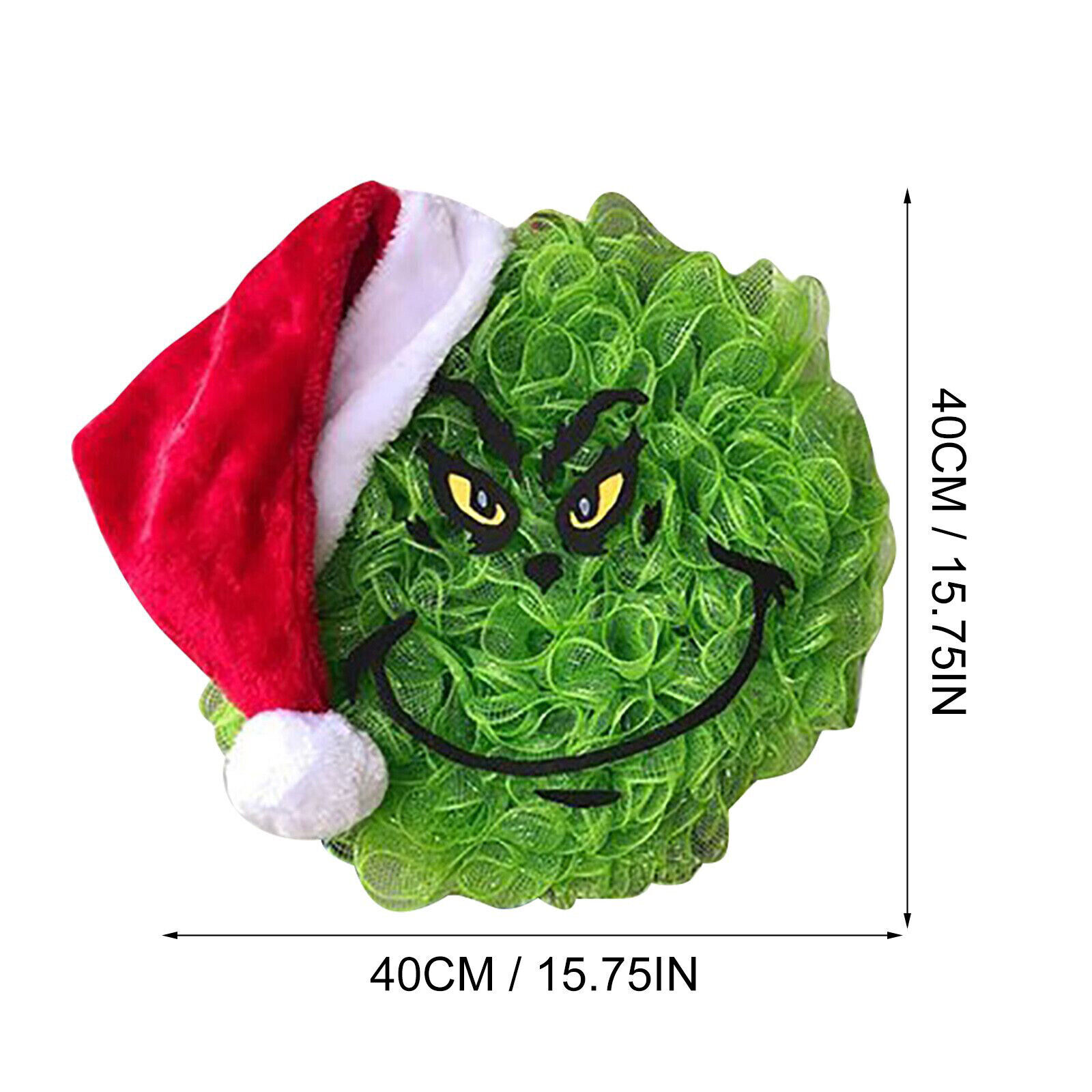 🏅Christmas Grinch Outdoor Wreath Hanging Decor Party Supplies Props