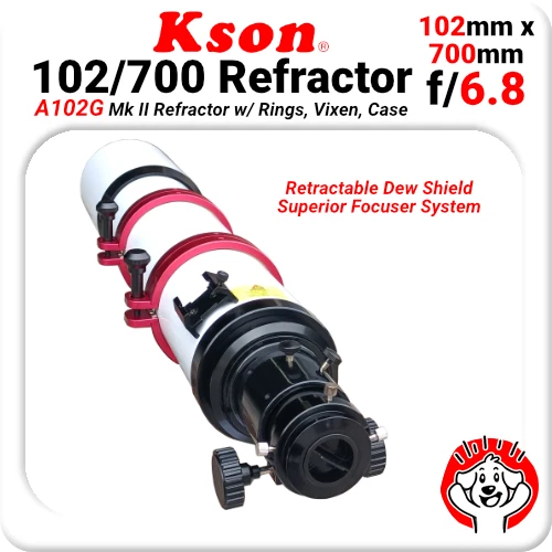 Kson A102G Mk II Refractor (700mm x 102mm) OTA with rings + BONUS CARRY BAG - Image 3 of 4
