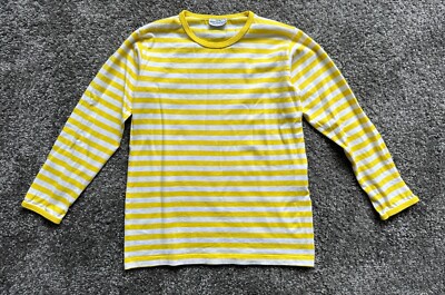 MARIMEKKO Yellow Striped Girls Long Sleeve Top Size 140