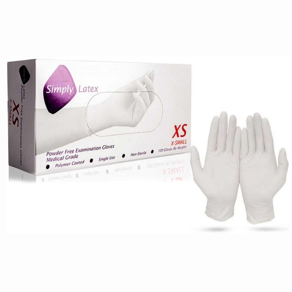 Powder-Free Disposable Latex Gloves, Extra Small Powder-Free Natural, 100pk