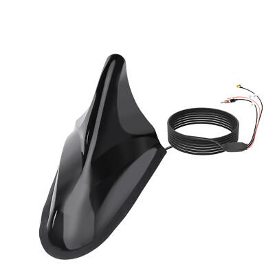 Bingfu Active DAB/DAB+ Shark Antenna Roof Mount with Splitter SMB DIN 5m Cable