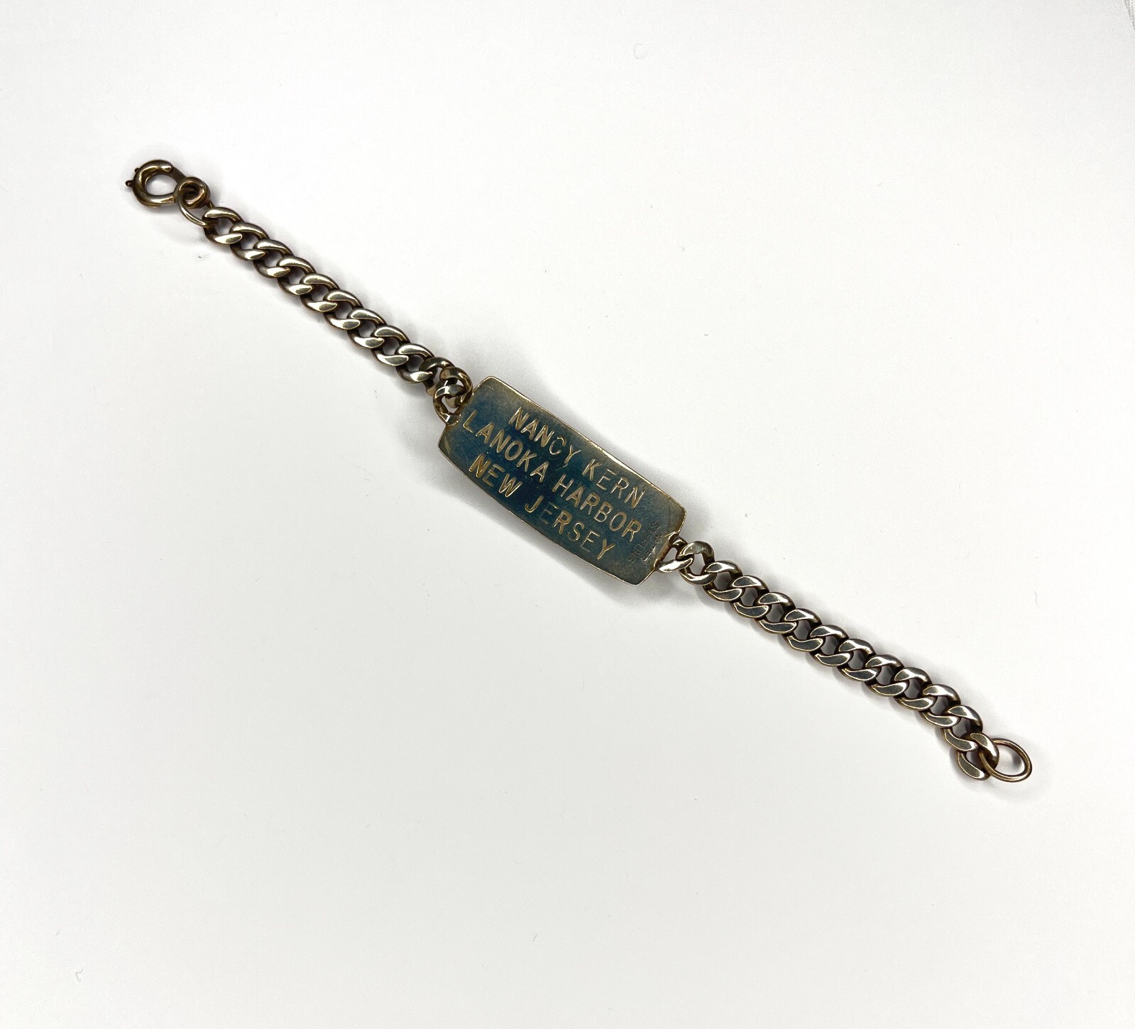 Vintage WW2 Sterling Silver Military ID Bracelet WAC … Gem