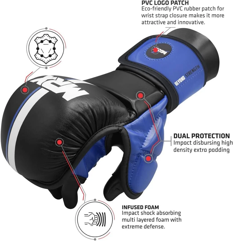 MRX MMA Boxing Shooter Gloves Training Martial Arts Punching Muay Thai Sparring - Image 2 of 4