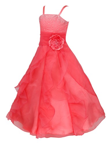 US Kids Girls Flower Princess Tutu Dress Pageant Wedding Formal Party Ball Gown - Picture 16 of 67