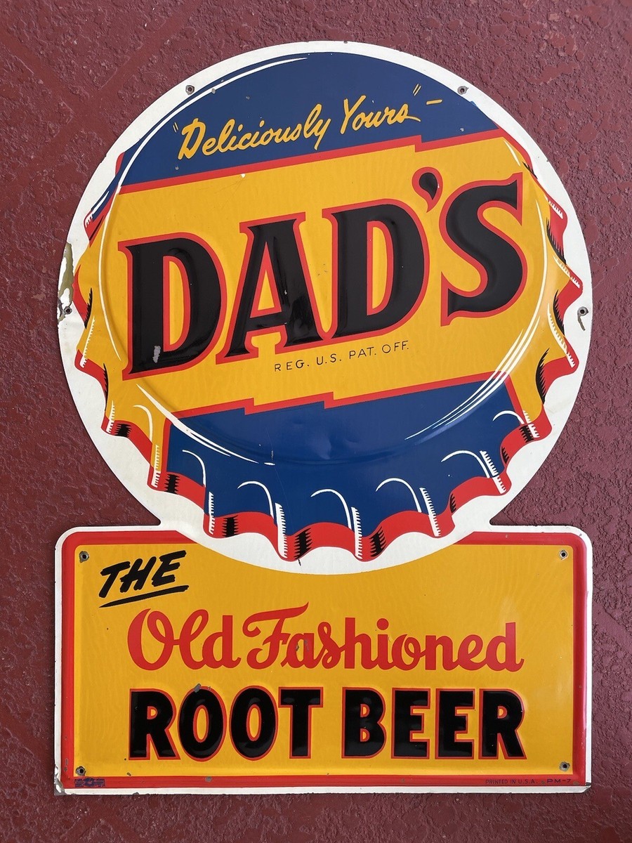Vintage DADS ROOT BEER SODA Tin Sign Original Rare Old Vintage DADS ROOT BEER SODA Tin Sign Original Rare Old