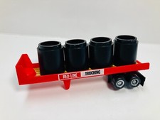 Tyco US 1 Red LINE FLATBED TRAILER Load of Black Supports BRAND NEW