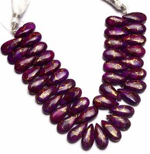 Natural Gem Copper Turquoise 15x7MM Size Smooth Pear Shape Briolette Beads 6"