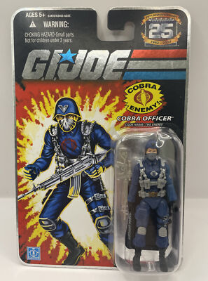 Cobra Officer on Foil Card GI JOE 25th Anniversary in w/Protech Case