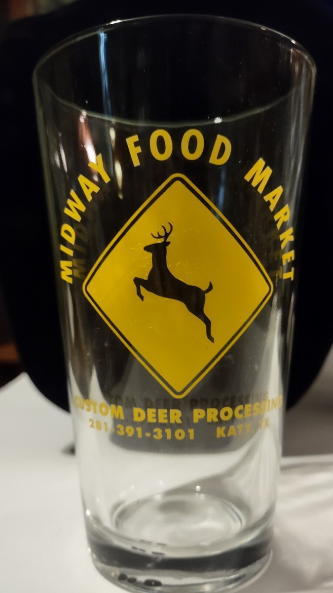 Midway Food Market Custom Deer Processing Pint Glass Katy Texas