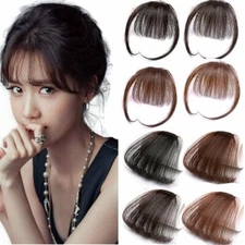 Remy Hair Extensions Clip-in Fringe – Thin Air Bangs Front Natural Hairpiece