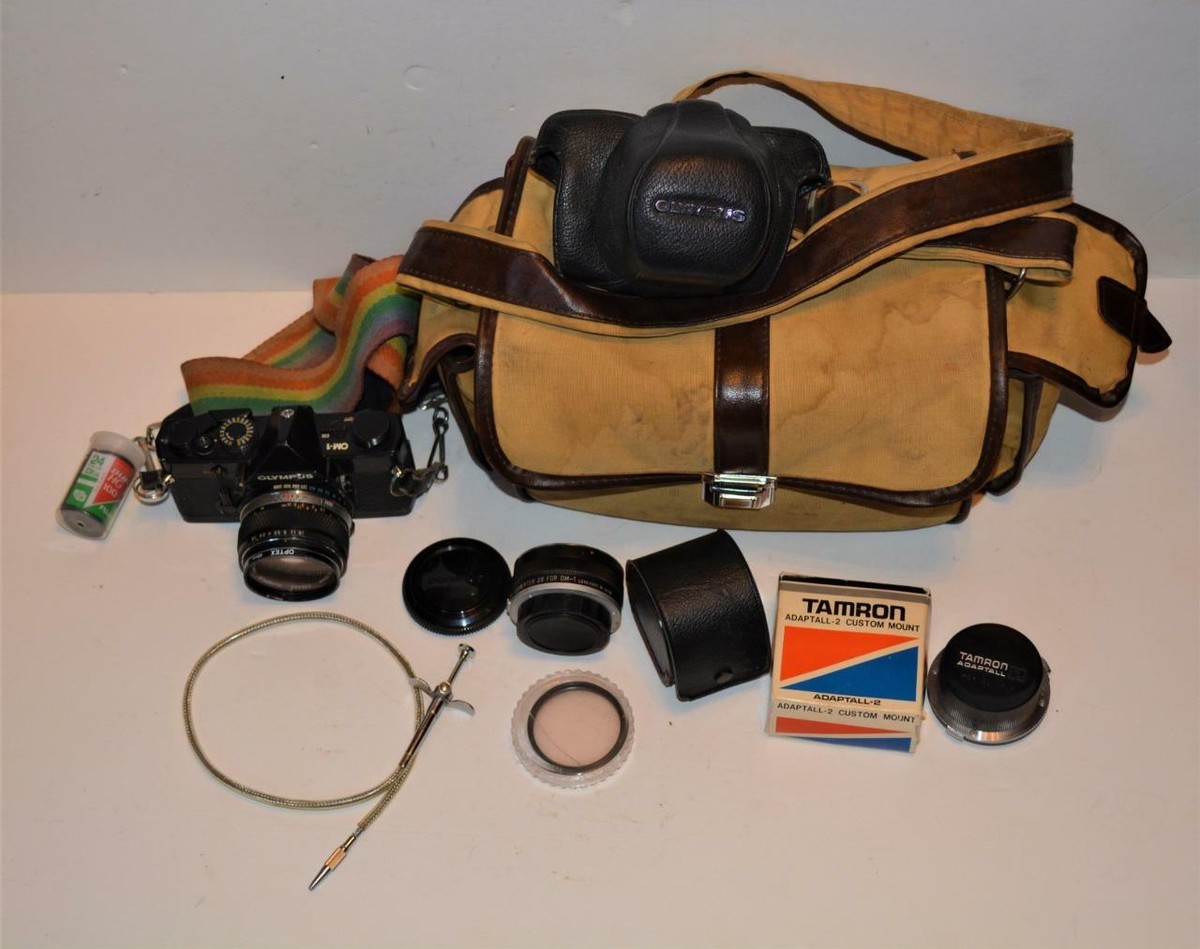 Olympus OM-1 35mm SLR camera w F.Zuiko Auto-S,custom mount tele