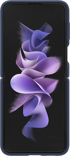 Samsung Galaxy Z Flip 3 Phone Case, Silicone Protective Cover with Ring Navy - Zdjęcie 2 z 4